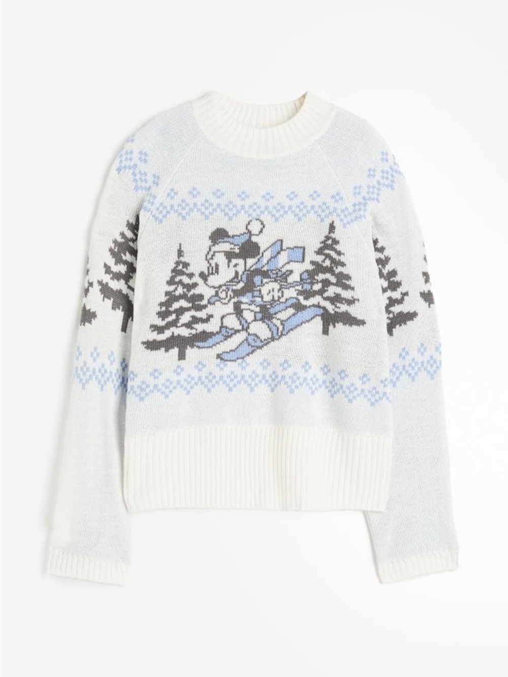 H&M Mickey Mouse Skiing Sweater (Lightblue/White) — Size: XS ❄️🎿
